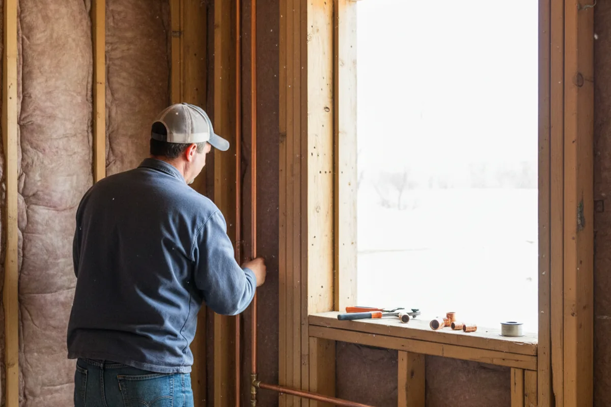 Licensed plumber running new copper supply lines in a Peoria home